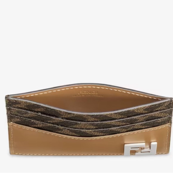 FF Squared Card Holder Beige leather card holder - Picture 3 of 7